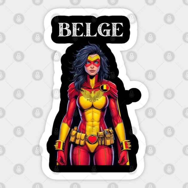 Belgian Superhero: 80's Female Cosmic Comic Book Hero Sticker by Woodpile